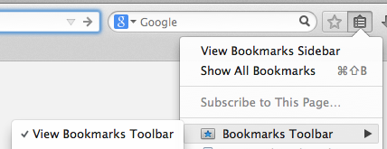 How to show the bookmarks toolbar in Firefox